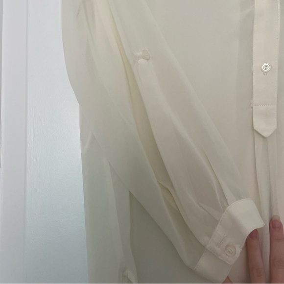 Francesca’s Off White Sheer Blouse - Picture 2 of 6